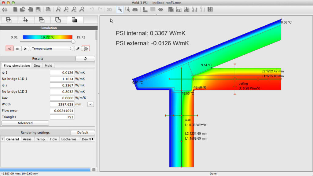 Easily calculates internal and external PSI for any thermal bridge with Mold Simulator